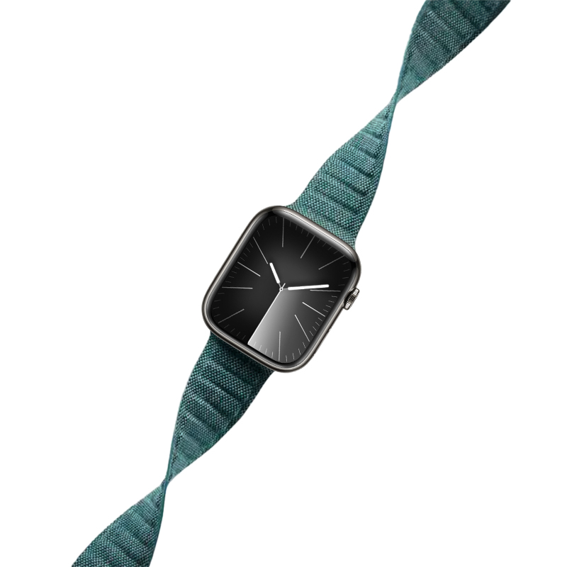 Pasek magnetyczny Crong Melange do Apple Watch 41/40/38 mm, turkusowy